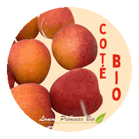 Bio Peach Sticker by Lomme Primeurs
