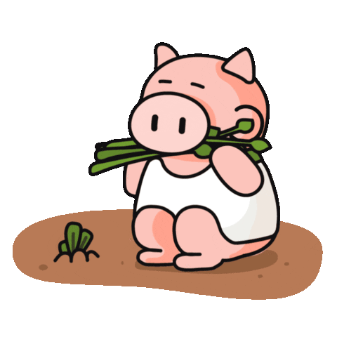 Pig Eat Sticker by aifianfriends