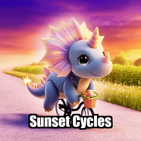 Cycling Sunset GIF by Divineasaur