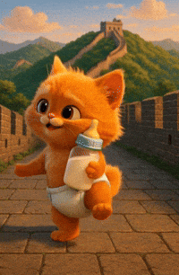 Baby Kitten Crocodilo GIF