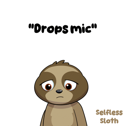 Sloth Mic Drop GIF by VeeFriends