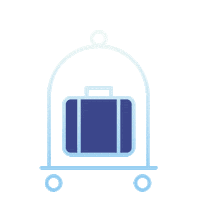 hotel suitcase Sticker by GOBOCREATIVE