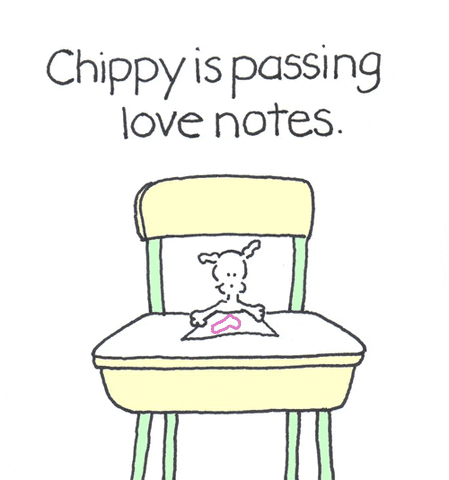 chippythedog school chippythedog love notes Passing Notes GIF