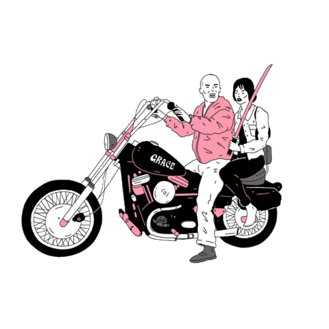pulp fiction bike Sticker by Made in the Pile