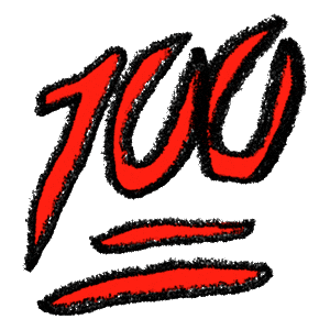 100 Percent Win Sticker by Adam J. Kurtz