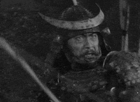 black and white samurai GIF