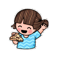 dibujantis happy food girl kawaii Sticker