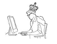 Graphuckery tv film king crown Sticker
