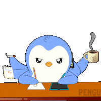 Getting Things Done Coffee Sticker by Pudgy Penguins