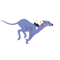 best friend running Sticker by Lobster Studio