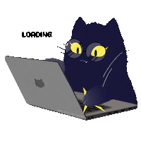 Working Black Cat Sticker