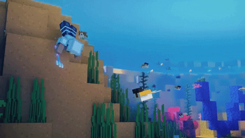 Water Swimming GIF by Minecraft