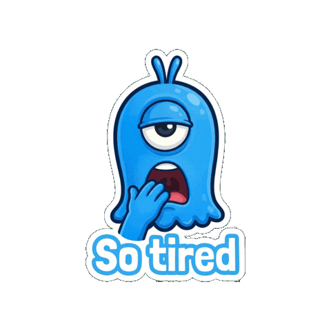 Tired Worn Out Sticker by Momo & Tulus