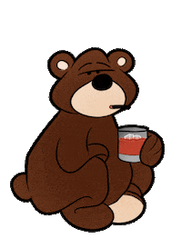 Sophielambda bear bored smoking whisky Sticker