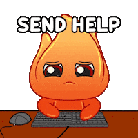 Struggling Help Me Sticker by Playember