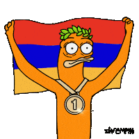 Gold Medal Flag Sticker by shremps