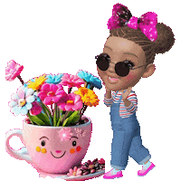elistorycriativo girl flowers flores garota Sticker