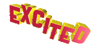 excited text Sticker