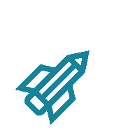 Space Rocket Sticker by HiPPO communicatie & design