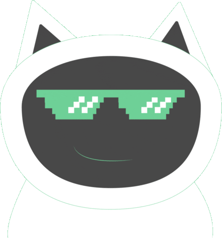 kotakode cat cool swag glasses Sticker