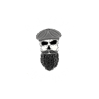 oldskullbrothers cool bike skull brothers Sticker
