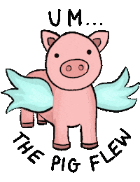 When Pigs Fly Pig Sticker