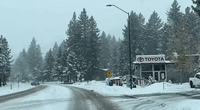 'Snow Globe' Scenes Near Lake Tahoe Amid Winter Storm Warning