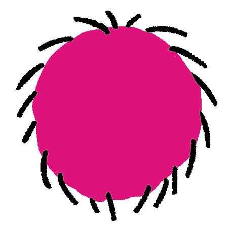 Pink Pompom Sticker by OPAWZ