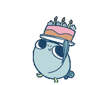 pongbong animation birthday cake fish Sticker