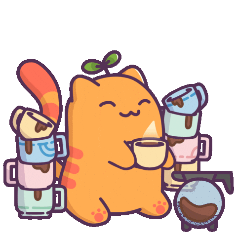 Coffee Time Cat Sticker by Castaways