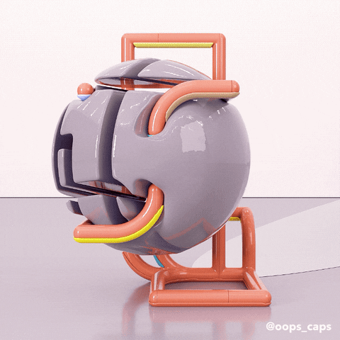 oops_caps design trippy digital art render GIF