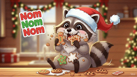 Santa Hat Eating GIF