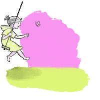 bonniekelso girl butterfly swing playful Sticker
