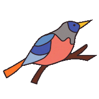 Stained Glass Redbreast Sticker