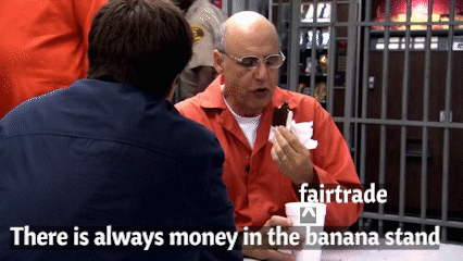 Equifruit giphyupload banana stand fairtrade banana money in the banana stand GIF