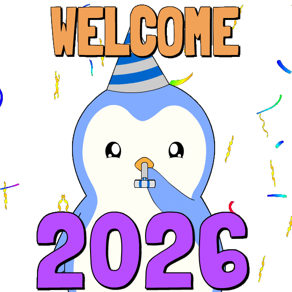 Happy New Year Penguin Sticker by Pudgy Penguins