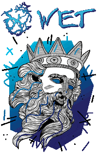 wetmiami club miami restaurant greek Sticker