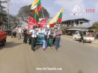 Anti-Military Protesters Rally in Waingmaw, Kachin State
