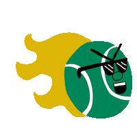 bouncing on fire Sticker by thomas slater