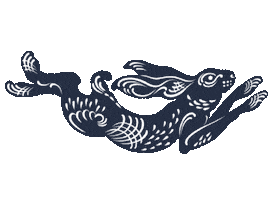 juliettaweimer blue white rabbit folk Sticker