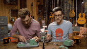 foam cutting satisfying GIF by Rhett and Link