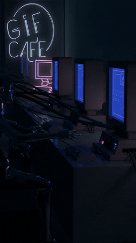 computer cafe GIF by Nadrient
