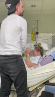 Husband Gags and Sits Down as Wife Gives Birth