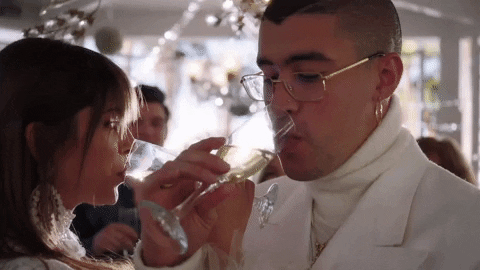 Music Video Champagne GIF by Bad Bunny