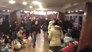 Ukraine Subway Station Becomes Bomb Shelter