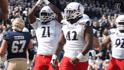 Celebrate College Football GIF by Cincinnati Bearcats