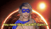 ComedianHollyLogan mask help damn superhero GIF