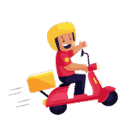 CreativeHatti pizza delivery scooter creativehatti Sticker