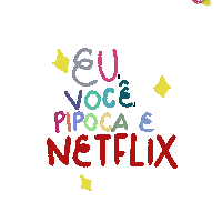 Ilustraluhmichaelle eu voce pipoca e netflix Sticker