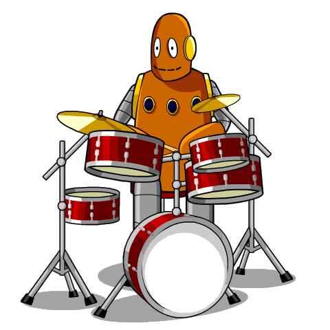 Robot Drumming Sticker by BrainPOP